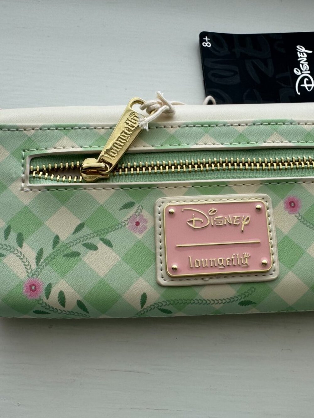 Disney Loungefly Cream Green Pink Bambi Flower Thumper Floral Tri Fold Wallet - Picture 7 of 9